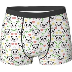 DEXNEL Heren ondergoed boxerslips zacht ademend ondergoed 1pack, schattige panda bamboe ster, Zwart, XXL