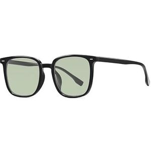 Zonnebril met klein montuur Veganistische zonnebril met groot montuur Premium Feeling Teal-zonnebril for heren en dames (Color : Green film)