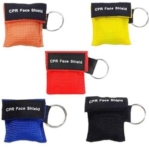 JUGUTA 5 stuks Pocket Mask EHBO-set gezichtsmaskers Cpr met ring sleutelhanger met adembarrière in één richting adembeschermingsmaskers adembeschermingsmaskers CPR Face Shield