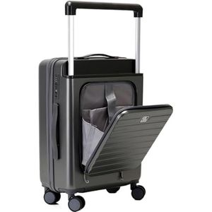 Bagage Koffers Met Wielen Verstelhendel Bagage Grote Capaciteit Lichtgewicht Handbagage Trolley Koffer (Color : Black, Size : 24in)