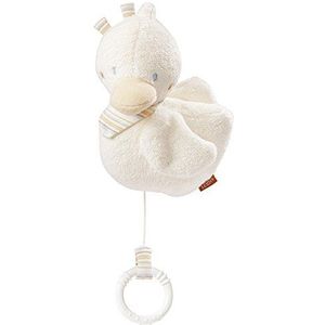 Fehn 154856 Muziekdoos, eend-/optrekmuziekdoos met uitneembaar speelwerk om op te hangen, knuffelen en vast te pakken, voor baby's en peuters vanaf 0+ maanden
