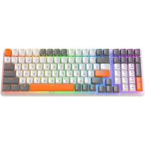 QPSJXN Bluetooth Tri-Mode Draadloos Mechanisch Toetsenbord Met RGB Hot Swappable Volledige Ergonomische Metalen Ontwerp Compatibel Met Diverse Apparaten (BIEN)