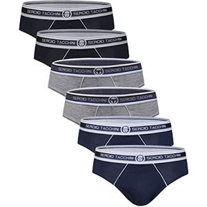 Sergio Tacchini Boxershorts voor heren, van bi-elastisch katoen, verpakking van 6 stuks, slip, meerkleurig, 6 stuks, XL