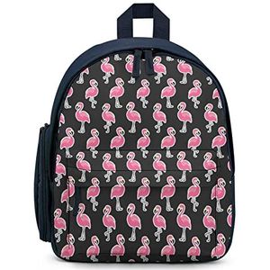 Mooie Flamingo Stickers Rugzak Gedrukt Laptop Rugzak Schoudertas Causale Reizen Dagrugzak voor Mannen Vrouwen Blauwe Stijl