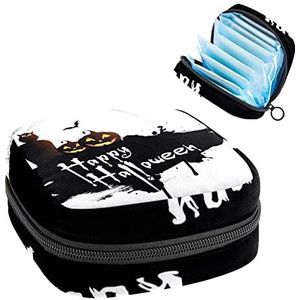 Halloween achtergrond (5) Periode Pouch Draagbaar, Tampon opbergtas voor maandverband, Meerkleurig, 4.7x6.6x6.6 in/12x17x17 cm