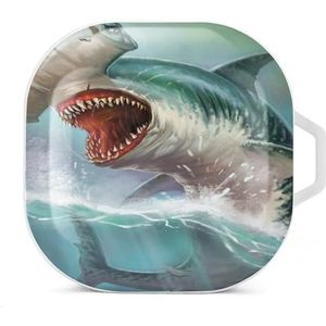 Hammerhead Shark Oordopjes Hoesje Compatibel met Samsung Hard Shell Beschermhoes Wit-Stijl