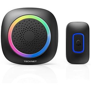 TECKNET - Draadloze Deurbel - RGB-licht - 60 Melodieën - IP66 Waterdicht - 400 m Draadloos Bereik