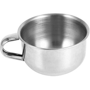 Scheerkom, Scheerkwast Kom met Handvat, Nieuwe Roestvrij Staal Metalen Scheren Zeep Mok Kom Cup Scheerapparaat Scheermes Reiniging Schuim Tool Voor Man