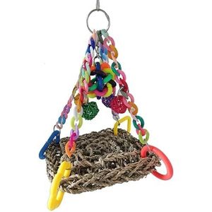 Kleurrijk vogelschommelspeelgoed, veilige papegaaienkooi, kleurrijk kauwspeelgoed, vijfpuntige ster (Color : B)