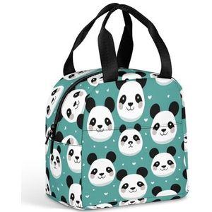 Leuke Panda Print Lunch Box Voor Vrouwen Mannen Geïsoleerde Lunch Tas Herbruikbare Lunch Tote Bag Lunch Container