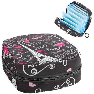 Opbergtas voor maandverband, maandverband, menstruatiecup zakje, menstruatiezakorganizer voor vrouwelijke pads tampons, Bonjour Paris