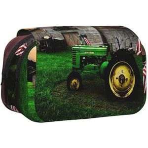 JEJEA Oude Tractor Foto Boerderij Print Pen Etui Potlood Case Houder voor Potloden Make-up Multifunctionele Organizer Doos voor Adluts, Zwart, Eén maat, Toilettas