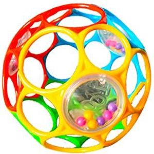 woyufen Oball klassieke bal baby rammelbal, grijpbal voor baby's, schudbal met groot gat, sensorisch speelgoed voor vroeg educatief leren