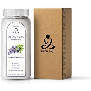 Zen Rituals Epsom Badzout Lavendel Slaapformule - 1 KG. Pure magnesiumsulfaat UPS.