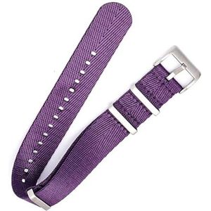 dayeer Veiligheidsgordel Nylon militaire horlogeband voor Omega JB 007 NAVO-horlogebanden (Color : Purple, Size : 22mm)