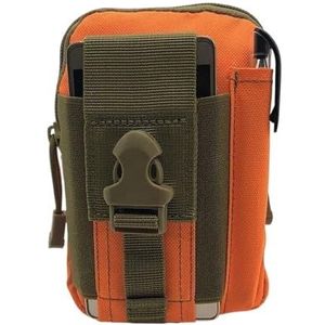 WLTYSM Hoes voor mobiele telefoon, heuptas, waterdicht, nylon, multifunctioneel, casual, heren, heuptas, mannelijk, kleine tas, heuptasje voor mobiele telefoon (oranje)