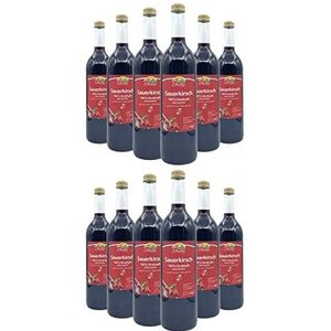 Bleichhof Zure kerssap - 100% heerlijk direct sap - [12 x 0,72 l] verse vruchten - zonder toegevoegde suiker en additieven - duurzaam geproduceerd door familiebedrijf in Meckenheim