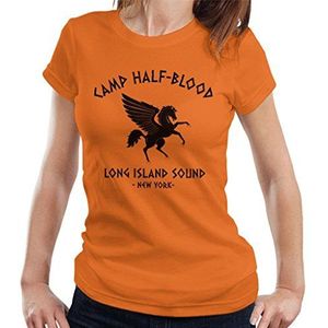 Cloud City 7 Percy Jackson Camp Half Blood T-shirt voor dames, Oranje, XL