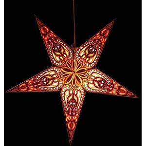 MoreThanHip Ganesha Opvouwbare Kerstster Papier Chocolade/Goud/Geel - 60 cm - Kerstversiering 3D Ster uit Papier Sfeerverlichting Woonkamer Slaapkamer