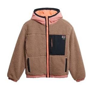 Superdry Fleece jas  donkerbeige / koraal / zwart