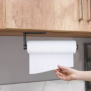 COM-four® Staande Keukenrolhouder - Papierrolhouder Voor De Keuken Staande Rolhouder Van Metaal Keukenrolhouder Zonder Boren 32 Cm