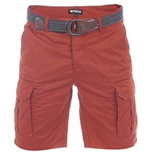 riverso RIVJakob Korte bermuda voor heren, 100% katoen, met riem, zwart, camouflage, beige, olijf, groen, blauw, rood, W30, W31, W32, W33, W34, W36, W38, W40, W42, Rusty Oker Rood (15400), 32