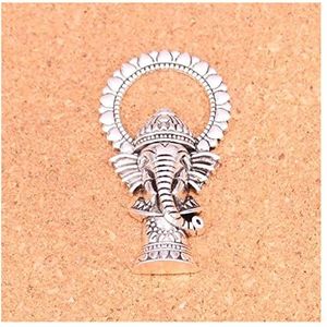 Polsband voor telefoon 15pcs Elephant Buddha Charms Hanger for Diy Ketting armband sieraden maken Diy Handgemaakte 50 * 28mm Armband voor telefoonketting