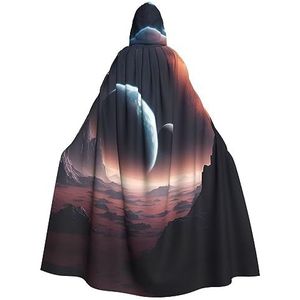 SSIMOO Space Planet Halloween Hooded Mantel, Volwassen Feestdecoraties, Vampier Hooded Mantel, Cosplay Kostuums