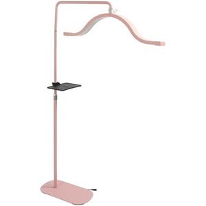 Halve Maan Vloerlamp Verstelbare Vloerlamp Wimper Licht 45W 29 Inch 3200K Tot 5600K met Telefoonclip Europese Stekker 100 Tot 240 V (Roze)