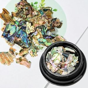 1 Fles 3D Onregelmatige Abalone Zeeschelp Nail Art Slices Natuurlijke Zeeschelp Nagel Strass Kralen/Parel DIY Manicure Decoratie *#-PD-0169-10