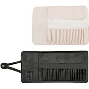 ZHENGJI 12/18/24 gat make-up borsteltas functionele cosmetica case reizen organizer make-up borstels protector make-up gereedschap rollen pouch (Color : Off-white 18 holes)