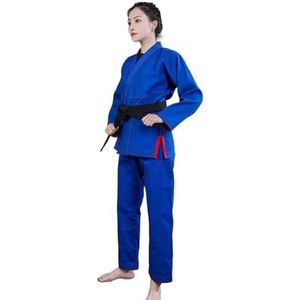 Een karate kostuum Judopak for volwassenen, unisex, meerkleurig, 105-193 cm(Blue With Red,183-187cm)
