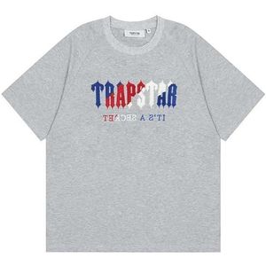 Trapstar Geborduurd Korte Mouwen Voor Heren En Dames,2-delig Compleet T-shirt En Korte Broek,Zomer Casual Trainingspak,45 Stijlen,Unisex Katoenen Sweatshirt En Broek(Color:17,Grootte:S)