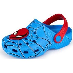 Marvel Spiderman jongens Klompen Kinderen Slip On Schoeisel Spider-Man Nieuwigheid Charms in Blauwe Zwemvliezen Sandalen Sliders Verstelbare riem