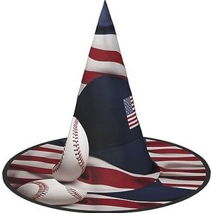 SSIMOO Amerikaanse vlag en honkbal Halloween feesthoed, grappige Halloween-hoed, brengen plezier op het feest, maken je de focus van het feest
