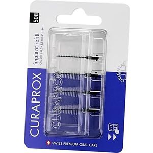 Curaprox Interdentale Ragervulling Implantaat – CPS 508 Voor Grotere Openingen | Ultrafijne Filamenten Voor Effectieve Reiniging | Zwart | Gemaakt in Zwitserland