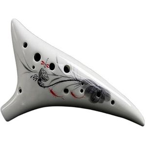 Ocarina's Ocarina 12-gaats keramische Ocarina handgesneden prachtige bloem schilderij Alto C Instrument Ocarina elegant cadeau Cadeau