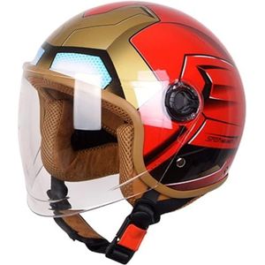 Demi Jet Motorhelm Voor Kinderen, Kindermotorhelm Voor Kinderen, ECE Goedgekeurde Scooterhelm, Klassieke Kinderhelm 56-58CM 5