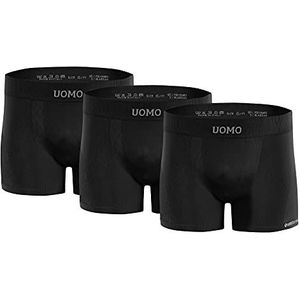 sesto senso Boxershorts voor heren, verpakking van 3 stuks, retroshorts, kleurrijk ondergoed voor mannen, zwart, L-XL