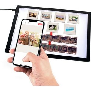 Slide Viewer Light Pad Scanner voor dia's en film negatief scannen, ultradunne A4-formaat magnetische achtergrondverlichting met 3 helderheidsniveaus, USB-voeding