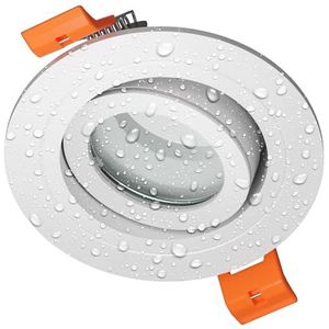 ledscom.de Badkamer plafondinbouwframe ERID, vochtbestendig, badkamer, IP44, rond, draaibaar, wit mat