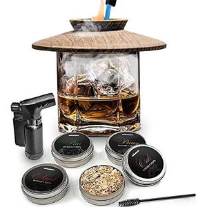 Mikamax Whiskey Smoker Set - Cocktail Smoker - Cocktail Roker - Whiskey Accessoires - Met 4 Verschillende Smaken - Stormaansteker inbegrepen -