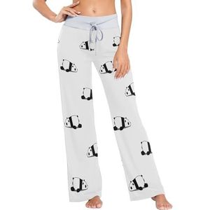 Mnsruu Dames pyjamabroek Lazy Cute Panda, C30, L