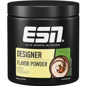 ESN Designer Flavor Powder, Milky Hazelnut, 250 g, 83 Porties - Veganistisch - Laag in Calorieën, Suikervervanger met Zoetstoffen voor Voedsel en Dranken, Perfect voor Kwark of Skyr