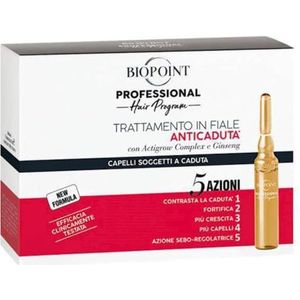 Biopoint Professional Hair Program behandeling van ampullen tegen haaruitval, verrijkt met ginseng en een mix van plantaardige stamcellen voor uitvalgevoelig haar, 10 ampullen à 7 ml