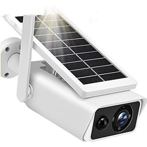 Beveiligingscamera Buiten, 4MP Solar Camera Outdoor Nachtzicht Beveiliging CCTV Video Surveillance Draadloze PIR Detectie Bullet Cams Voor Huisbeveiliging Buiten Binnen (Size : 4MP Add Battery 64GB)
