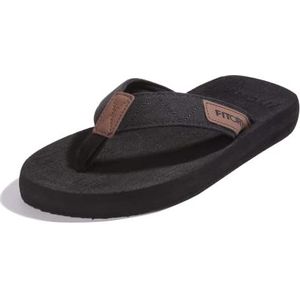 FITORY Slippers voor heren Strandsandalen Surfen Toe Separator Zomerschoenen, Zwart, 43 EU
