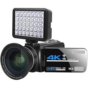 Videocamera Vlogcamera Recorder Volledige 4k-camcorder Professionele videocamera Live streaming Nachtzicht 58MP Fotografie Digitale camera's Vlog-opname(NO SD Card,With Lens Light)