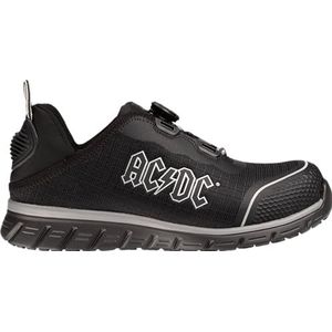 Safety Jogger ACDC LIGERO2 TLS S1 P Lichte sneaker sportief TLS-sluiting Exclusieve AC/DC-versie, zwart, 42 EU Breed