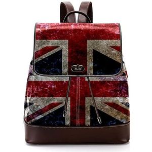Gepersonaliseerde schooltassen boekentassen voor tiener Union Jack Vintage UK Britse vlag, Meerkleurig, 27x12.3x32cm, Rugzak Rugzakken